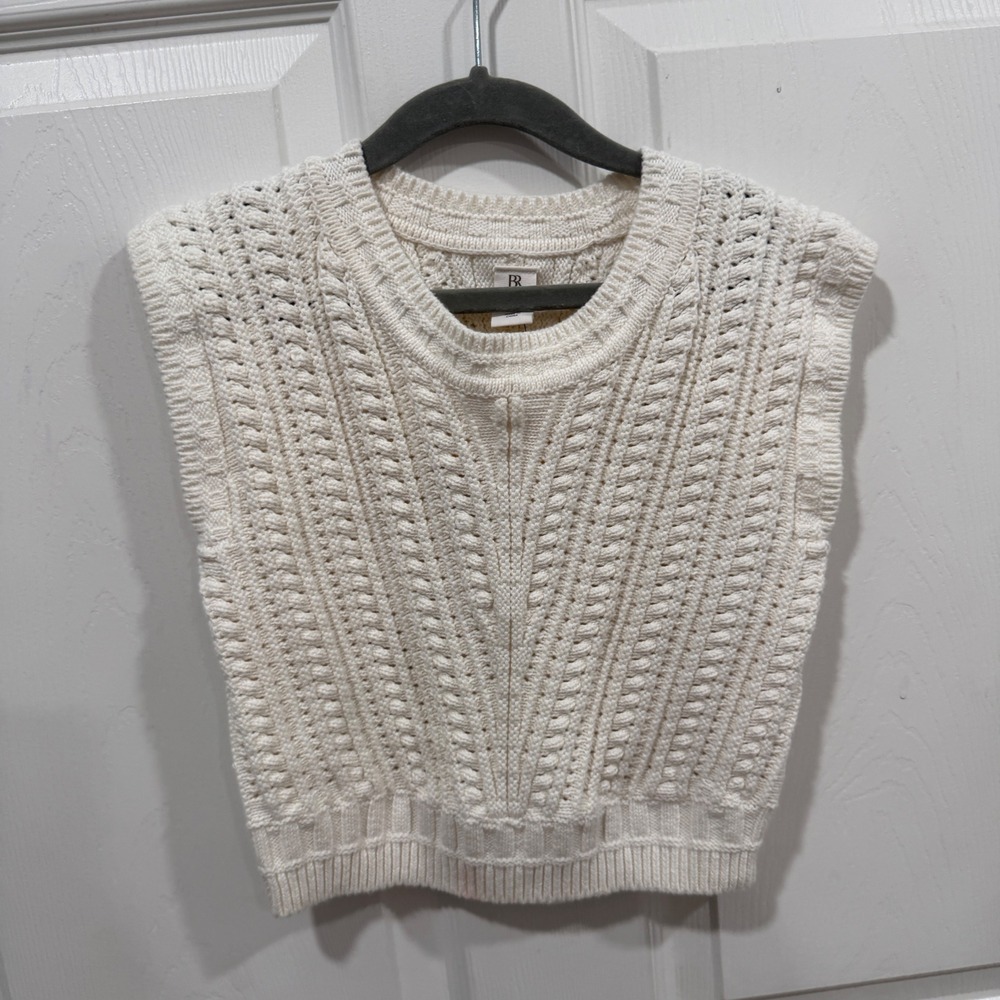 Banana Republic Baby 3T Cream Organic Cotton Cable Knit Sweater Vest 658550-00-1